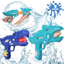 2 Pack Dinosaur Water Blaster Soaker Gun For Kids, Dino Durable Pump Action Outd - £24.17 GBP