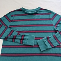 No Boundaries Crewneck Men’s Green & Red Stripes T-Shirt Size S (34-36) image 6