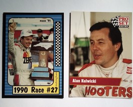 2 Alan Kulwicki NASCAR 1991 Maxx &amp; Pro Set racing cards - £4.71 GBP