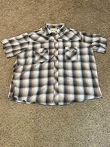 Wrangler Pearl Snap Shirt Mens 2XL Black And Tan Plaid Pockets Cowboy Western - £17.52 GBP