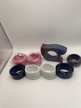 Vintage Assortment of Napkin Rings, Textured, Wooden, Beaded- MIXED LOT - $12.00