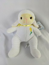 Lamb Sheep Bean Plush 7.5 Inch Yellow Flower Peachtree Playthings Stuffed Animal - £9.49 GBP