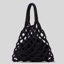 Designer Braided crochet net bag Women Casual summer woven beach bucket tote bag - £36.45 GBP