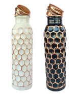 Copper Water Bottle Black,White Diamond Cut Shape Joint Less Capacity 95... - $1,494.83 MXN
