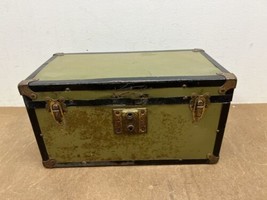 Vintage SALESMAN SAMPLE STEAMER TRUNK w Tray chest storage box antique d... - £63.06 GBP