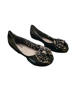 Lasonia girls size 12 black flat shoes with bow - $9.00