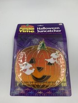 Vintage Pumpkin Time Kmart Halloween Suncatcher Pumpkin  Ghost Suction Cup  - $11.98