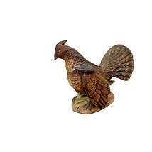 Vintage Lefton China Ruffled Grouse Figurine Hand Painted KW2668N-A 4.5&quot; x 4.5&quot; - £17.23 GBP
