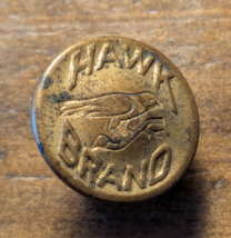 Early 1900&#39;s Hawk Brand Bird Image Brass Vintage Work Clothes Overall Bu... - $20.09 CAD