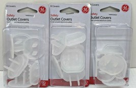 Safety Outlet Covers 8 Clear Covers Electrical Outlets 50271 Lot of 3 New - £11.89 GBP