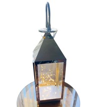 Large Metal Modern Farmhouse LED Lights Lantern w/Glass 22&quot;x7&quot; Home Decor New - £29.95 GBP