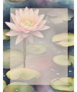 Water lily - Stationery  Set  - Watercolor Design - Writing Papers 50 Sh... - £25.84 GBP