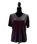 Lady&#39;s Velvet V Neck Sweater, Muted Lavender, XL - $14.97