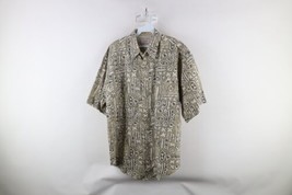 Vintage 90s Streetwear Mens Size Large Abstract Tribal Hawaiian Button Shirt - £33.25 GBP