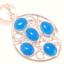 Blue Chalcedony Gemstone Fashion Pendant Jewelry 2.30&quot; SA 5166 - £4.14 GBP