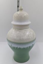 Portmeirion Jade Starfire by Julian Teed Britain Green & White Jar with Lid 12" image 10