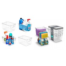 Sorbus Large Square Storage Bin Bundle - Includes 4 Open Top Bins + 4 Lidded Squ - $101.99