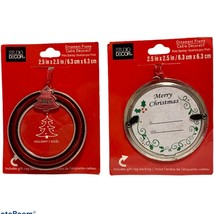 Christmas Tree Ornament Year 2015 Round RED Photo Picture Frame Gift Tie... - $19.34