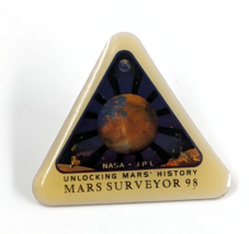 VTG NASA JPL Mars Surveyor 98 Unlocking Mars&#39; History Robotic Space Probe Pin - £9.25 GBP