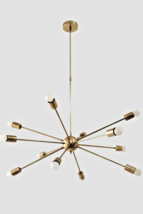 Polished Brass 12 Light Mid-Century Sputnik Chandelier For Any Room-
show ori... - £160.31 GBP