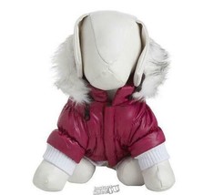 Pet Life Dog Coat with Removable Hood Pink Med &quot;14-16&quot; - £22.50 GBP