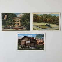 x3 Abraham Lincoln Homes Vintage Postcards - see condition notes - £11.67 GBP