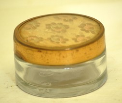 Covered Cream Jar Clear Glass Depression - $405.79 MXN