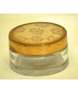 Covered Cream Jar Clear Glass Depression - $21.77