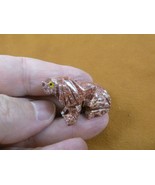 (Y-DOG-HO-53) red tan HOUND DOG sit hunting stone carving SOAPSTONE I lo... - $8.59