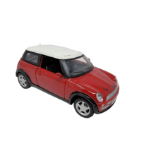 Maisto Mini Cooper Diecast Car 1:36 Scale Red w/White top 4&quot; Doors Open - $9.74