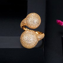 Size micro pave cubic zirconia ball 585 gold fashion ladies engagement finger rings for thumb200