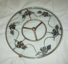 Southern Living At Home Glass and Brass Tray Platter W/Grape Cluster Designs - £17.52 GBP