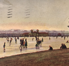 Antique 1907 Ice Skating at City Park Denver CO Colorado Postcard #694 - £7.46 GBP