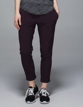 Lululemon Jet Crop Slim Black Cherry Black *SIZE 8 Medium Trouser Pants ... - $36.99