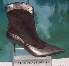 Donald Pliner Couture Metallic Leather Short Boot Shoe Suede New Size 6 ... - $204.75