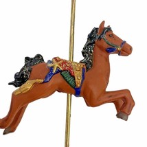 Mr Christmas Carousel Replacement Part Brown Horse on 12 in Metal Pole Vintage - $10.40