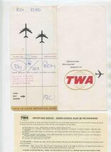 TWA Ticket Jacket &amp; Forms 1964 Athens Greece to Rome Italy - $15.84