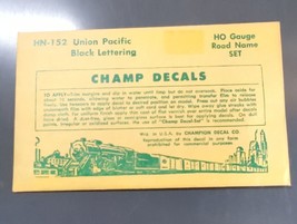 Vintage Champ Decals No. HN-152 Union Pacific Black Lettering Road Name Set HO - $14.95