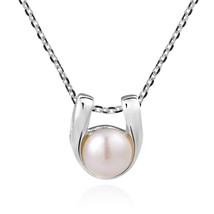 Subtle Everyday White Pearl Slide Sterling Silver Necklace - £15.90 GBP