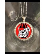 Georgia Bulldogs 925 silver necklace rhinestones  beautiful gift fast sh... - $28.78 CAD