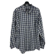 Nautica shirt XL mens button down long sleeve blue plaid shirt  - £19.44 GBP