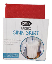 Fabric Sink Skirt Bathroom Decor  100% Waterproof Self Stick Red - $11.76