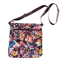 Vera Bradley Lighten Up Zip Crossbody Bag Purse Floral Purple Indiana Blossoms - £10.61 GBP