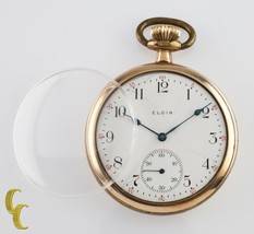 Gold Filled Elgin Antique Open Face Pocket Watch Gr 291 16S 7 Jewel - £306.63 GBP
