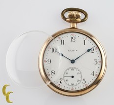 Gold Filled Elgin Antique Open Face Pocket Watch Gr 291 16S 7 Jewel - $389.81