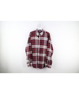 Vintage 90s Streetwear Mens Medium Distressed Collared Flannel Button Do... - £30.99 GBP