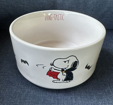 RaeDunn Peanuts Snoopy Vampire FANG-TASTIC Halloween 6&quot; Dog Water Dish Food Bowl - £15.97 GBP