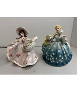 2pc  Lefton Ceramic Maiden Figurine , Japan Victorian Lady #5604B - $78.66 CAD