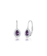 ADIRFINE 925 Sterling Silver Tear Drop Birthstone Lever Back Earrings - $59.99