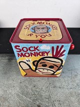 Schylling Sock Monkey &amp; You 2008 Jack In The Box Pop Up Toy Wind Up Musical - £18.99 GBP